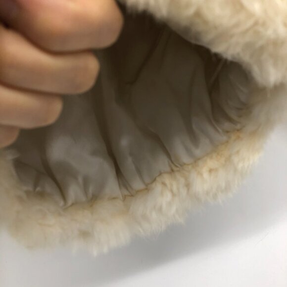 Niki Ivory Off White Vintage Genuine Rabbit Fur Coat kids size 4 - Picture 8 of 16